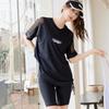 Plus Size Women's Sporty Quick-Dry Two-Piece Swimsuit with Slimming Tummy Concealing Capri Pants.
