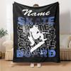 Custom Name skateboard Theme Printed Blanket - Perfect for Couch, Bed, Travel & Outdoor Use | Machine Washable, Cozy & Durable.