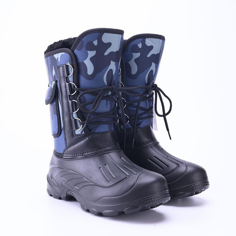Men Outdoor Waterproof Snow Boots Winter Plush Protection Boots Fishing Boots Rain Shoes 40-46