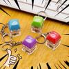 LED Wooden Fish Keyboard Keychain ABS Key Axle Tester Decompression Pendant  Fun Gifts