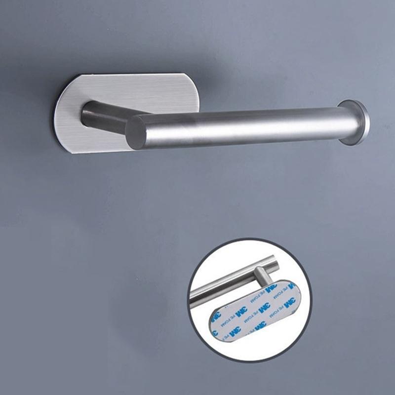 Adhesive Toilet Paper Roll Holder 304 Stainless Steel Wall Mounted Tissue Towel Bath Ball Holder Rack for Kitchen Bathroom