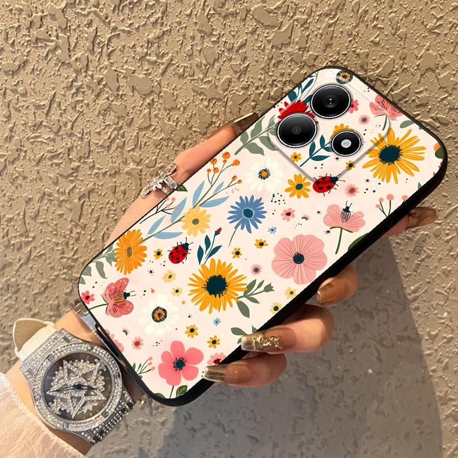 Case for Xiaomi Redmi Note 14 K80 10 12 11 13 Pro Plus A1 12C 13C A4 A5 A3 9 8 7 14C Phone Cover A2 K40 A1 Cartoon Flower Art
