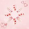 24Pcs Medium Square Stick on Nails with Elegant Bows Charms Press on Nails False Nail Manicure for Special Occasion