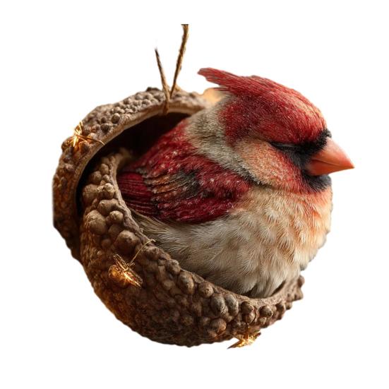 Skovdyr Eikenøttpynt Koselig Furu Kongle Dyr Julepynt 2D Akryl Skogsvesen Hengende Ornament for Naturelskere