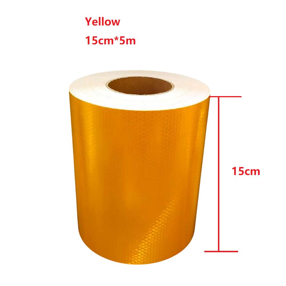 5CM/10CM/15CM/20CM*5M Yellow Reflective Tape High Vis Conspicuity Safet Stickers Waterproof Adhesive Reflectors Tape For Trailer