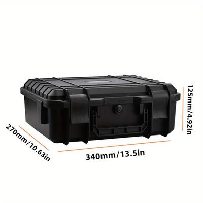 1pc Shockproof Waterproof Hardware Tool Case with Pre-Cubed Foam Insert Portable Storage Organizer for Hardware Tools