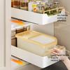 Portable Kitchen Storage Box with Sliding Rail Pull-Out Cabinet Storage Rack Spice Pantry Shelves Drawer Kitchen Organizer Shelf