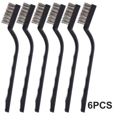 6pc Wire Brushes Cleaning Brushes Small Tool For Mechanical Derusting Remove Paint Accessor Wire For Cleaning Steel Paint Stains