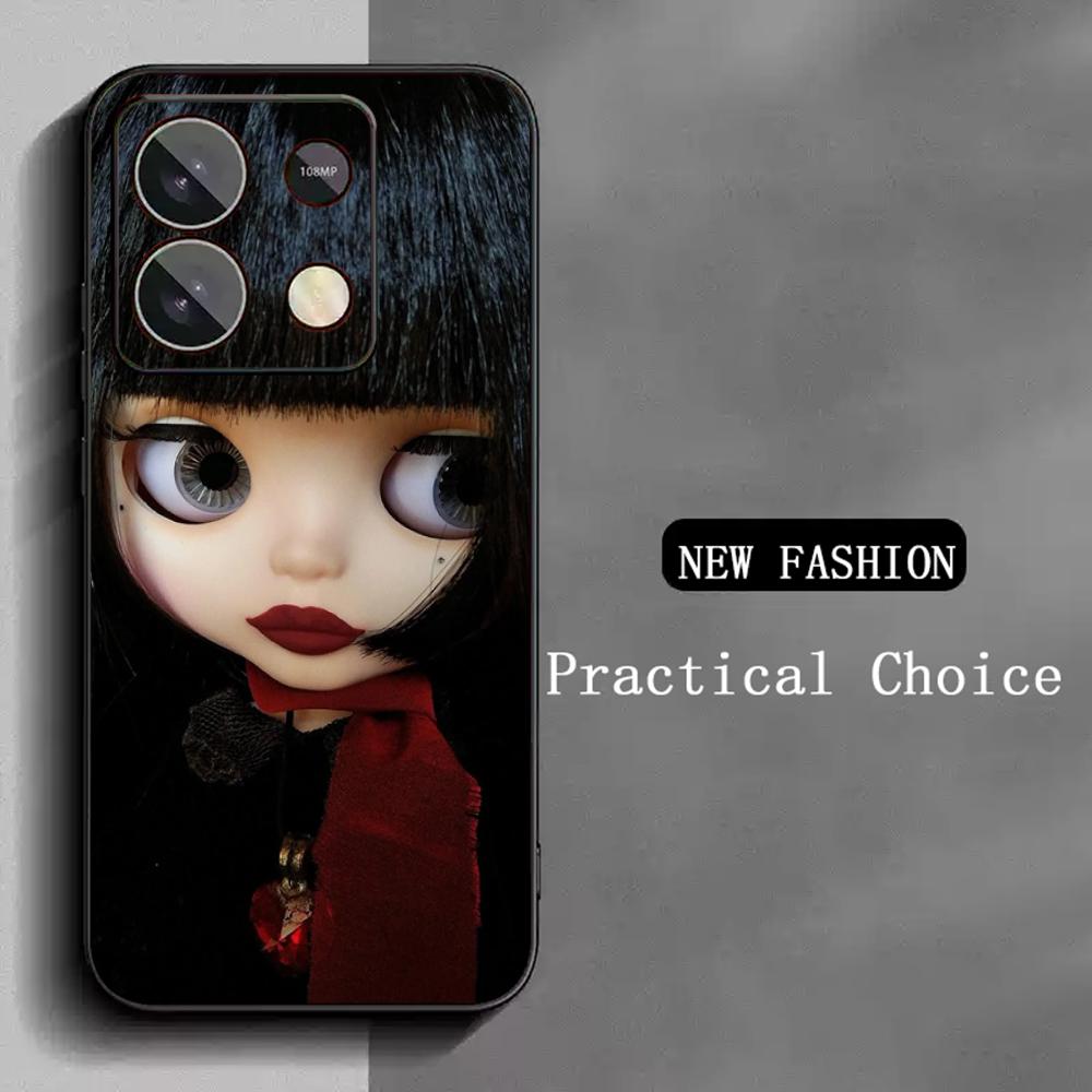Blythe Cute doll fashion pattern design Phone Case For Redmi Note 14 13 12 11 Pro Plus S 5G 14C A3 Soft Black Phone Cover