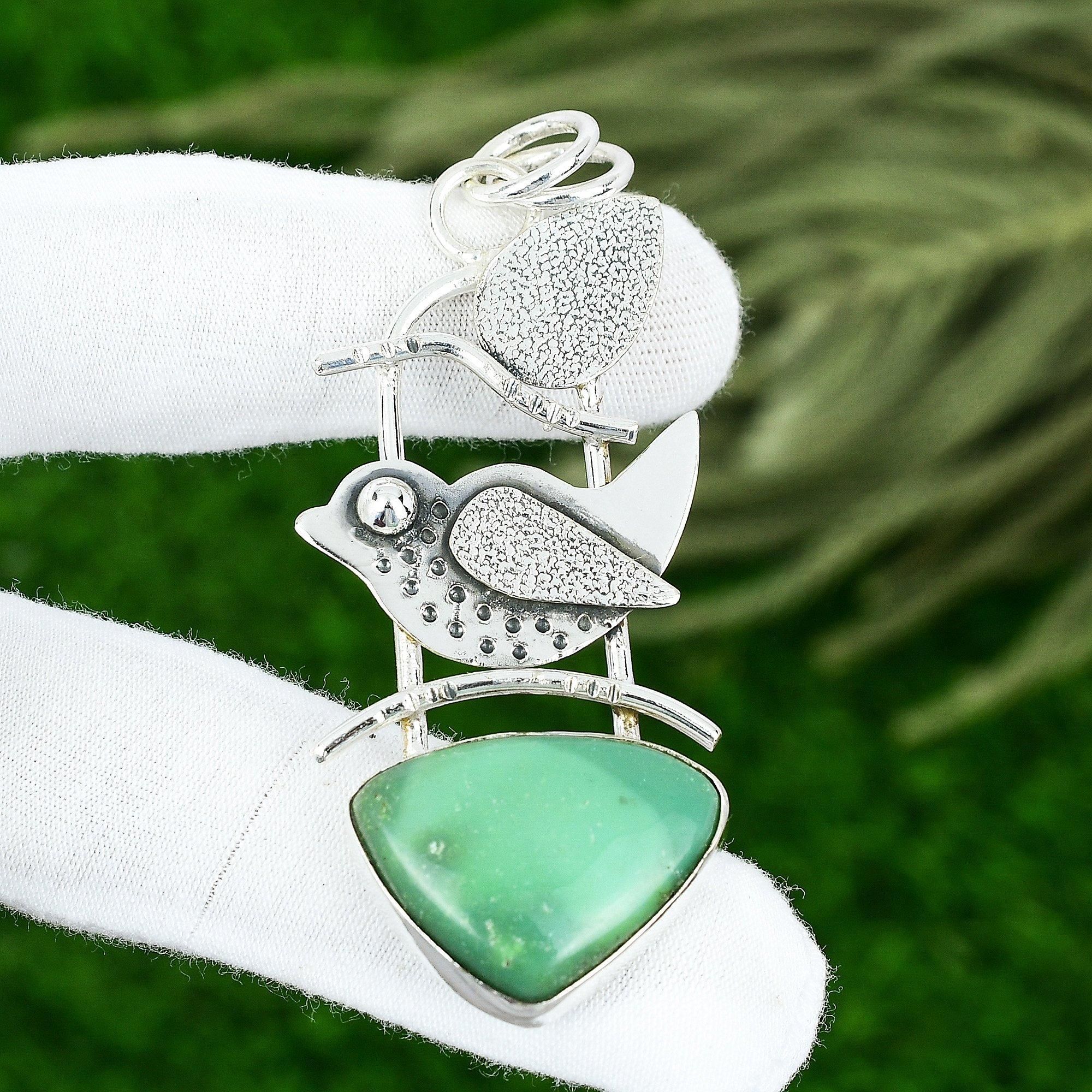 Натуральный хризопраз драгоценный камень ювелирные изделия 925 стерлинговое серебро кулон для девочек