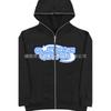 Dark Print Zip Up Hoodie Sweatshirt Men Women Casual Loose Fit Streetwear Daily Wear