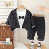 Boys' Long Sleeved 3-piece Set, Children's Striped Suit Set, Boys' Fashionable and Handsome Clothes