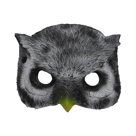 [LYING] Mask Halloween Owl Mask Animal Mask Cosplay Prop Carnival Animal Headgear Half Mask Realistic Stuffed Toy Style Costume Mask Funny Cute