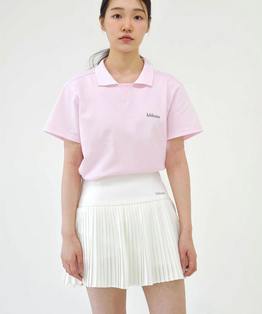 Hidden Coat Pleated Skirt (White)