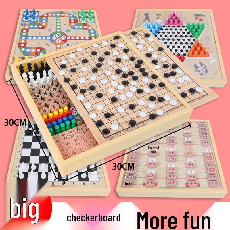 Magnetic 5-in-1 Game Board: Go, Five-in-a-Row, Flying Chess, Checkers, Chinese Chess - Educational Fun for Kids