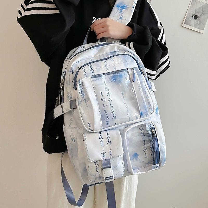 Transparent Schoolbag, Large-capacity Backpack for Girls, High School Students, Casual Computer Backpack