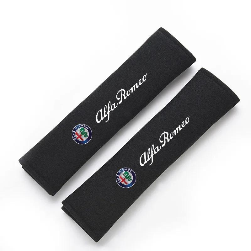 

Car Stickers For Alfa Romeo 2Pcs Car Styling Seat Belt Cover Seatbelt Shoulder Strap Protector Pads for Alfa Romeo Sportiva 147 чёрный