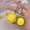 Mini Durian Fruit Keychain Cute Realistic Design Sturdy Metal Clasp for School Backpack Daily Use