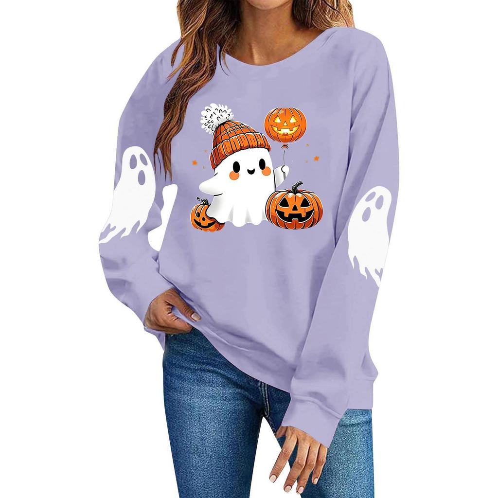 Women's Fashion Casual Halloween Hoodie Long Sleeve Pullover for Fall Festivals and Parties