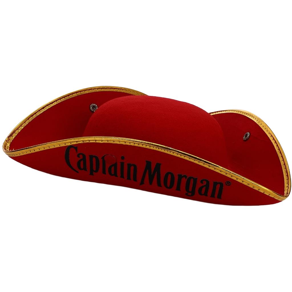 Unisex Halloween Pirate Hat Tricorn Style Distressed Felt with Metallic Brim Cosplay Accessory 1Pc