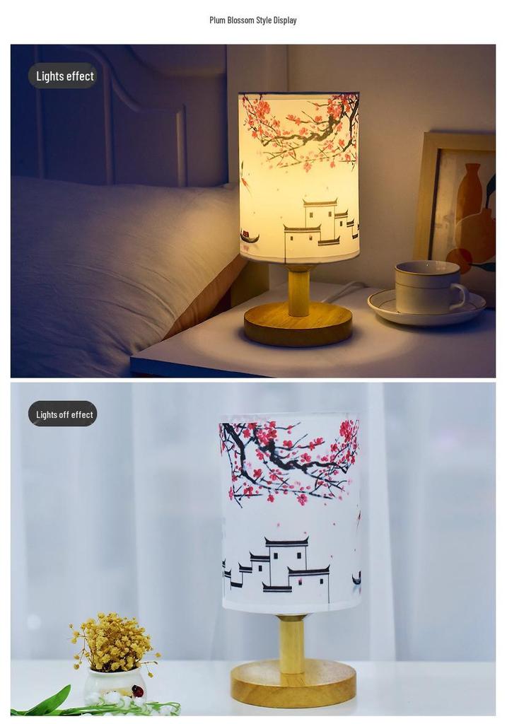 Chinese Artistic Retro LED Desk Lamp for Bedroom or Dormitory