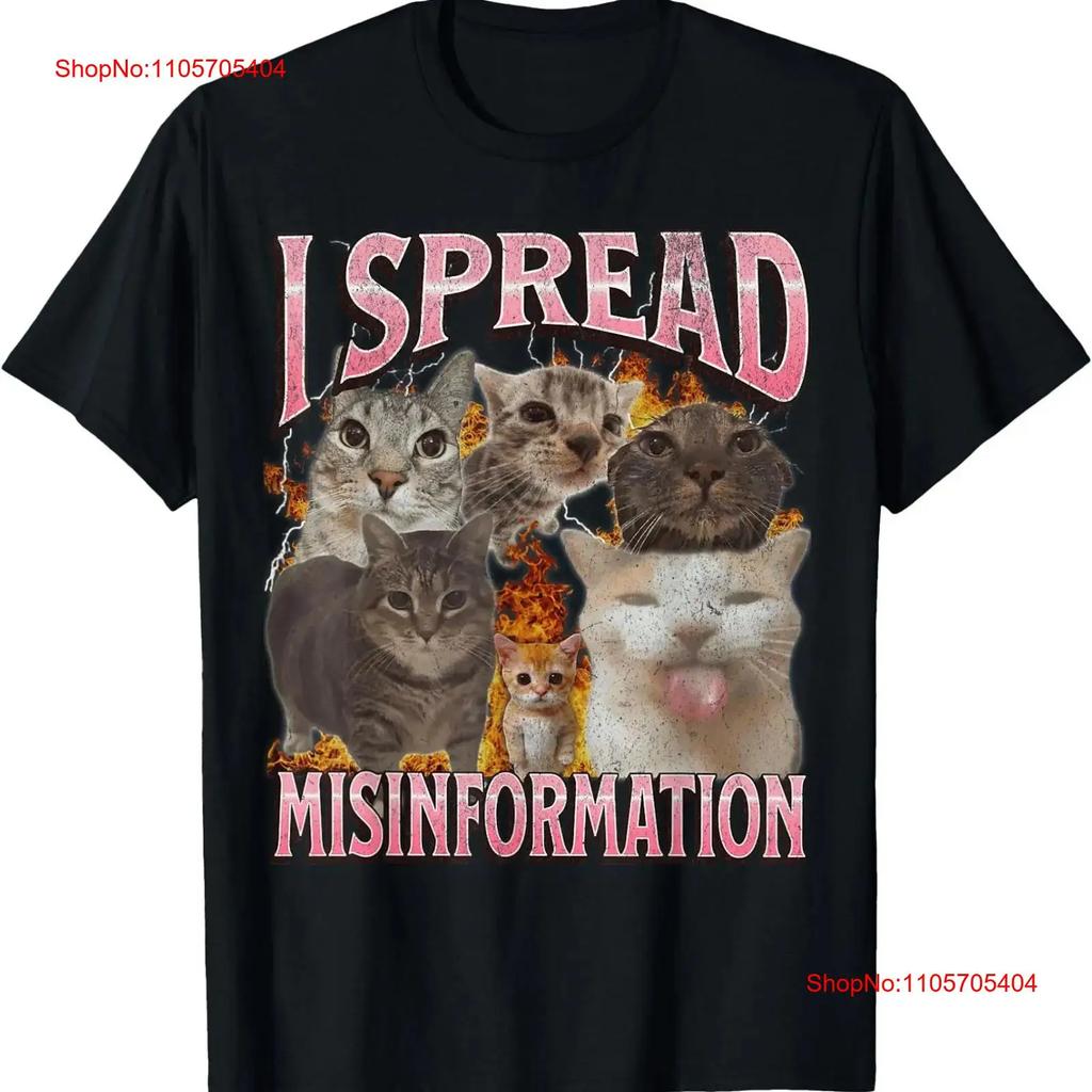 I Spread Misinformation Funny Cat Meme Bootleg T Shirt For Vintage Stylish Stretched