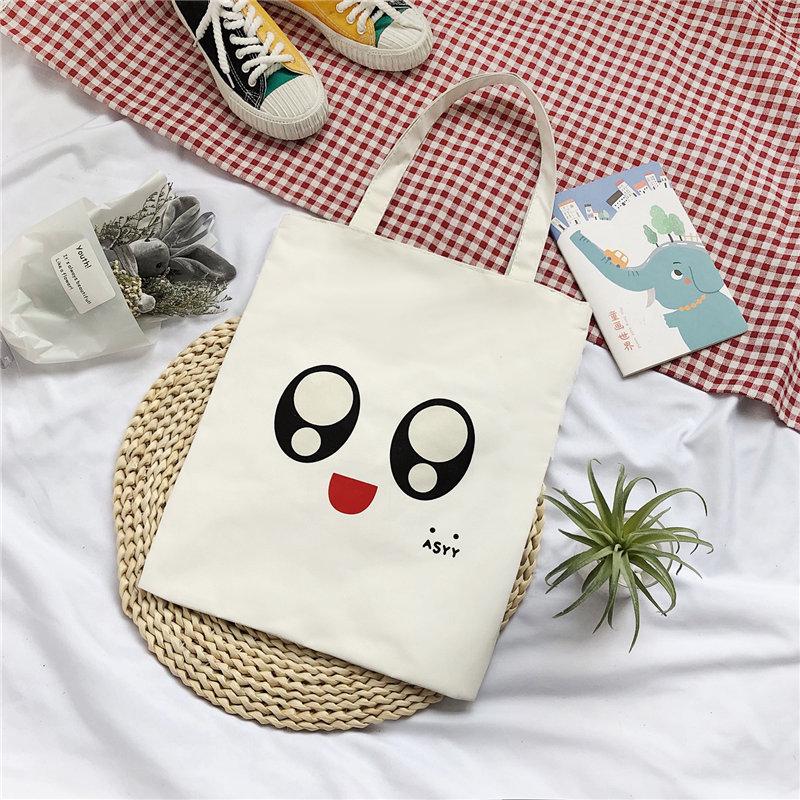 

Large Capacity Printed Canvas Shoulder Tote Bag - Customizable Logo 33x38 cm