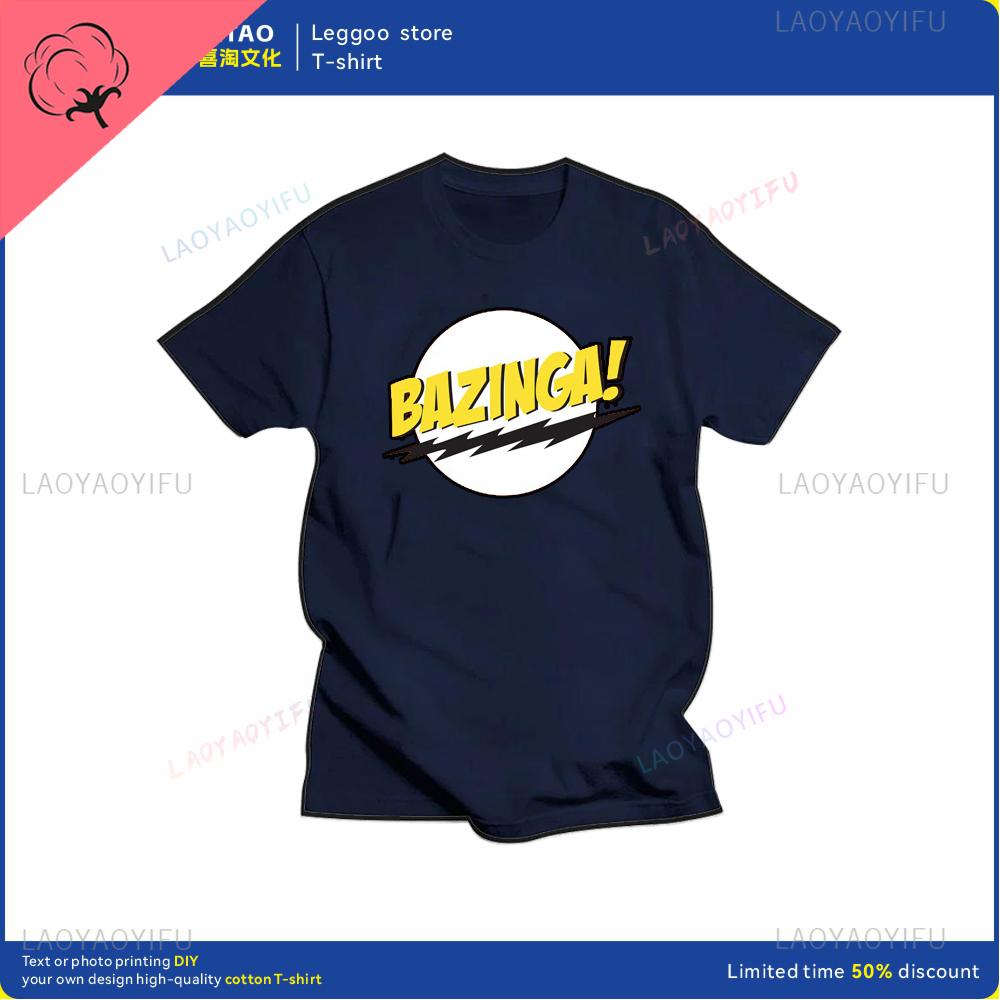 Big Bang Theory Bazinga Tshirt Mens Cotton Shortsleeved Sheldon Cooper Casual Everyday Streetwear