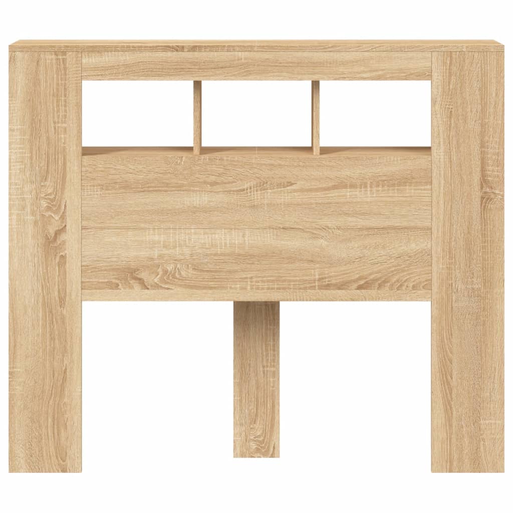 vidaXL LED Headboard Sonoma Oak 120x18.5x103.5 Cm Wood-based Panel