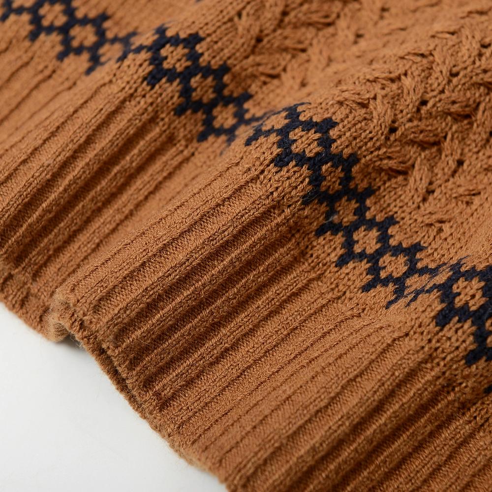 Pulover pulover cu mâneci lungi din tricot cald la modă cu diamante pentru bărbați