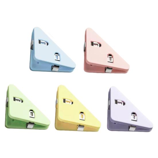 

5Pcs Triangular Corner Paper Clips Test Paper Organizer Office File Classification Folder with Metal Spring Clamp Prevents Page Curling I
