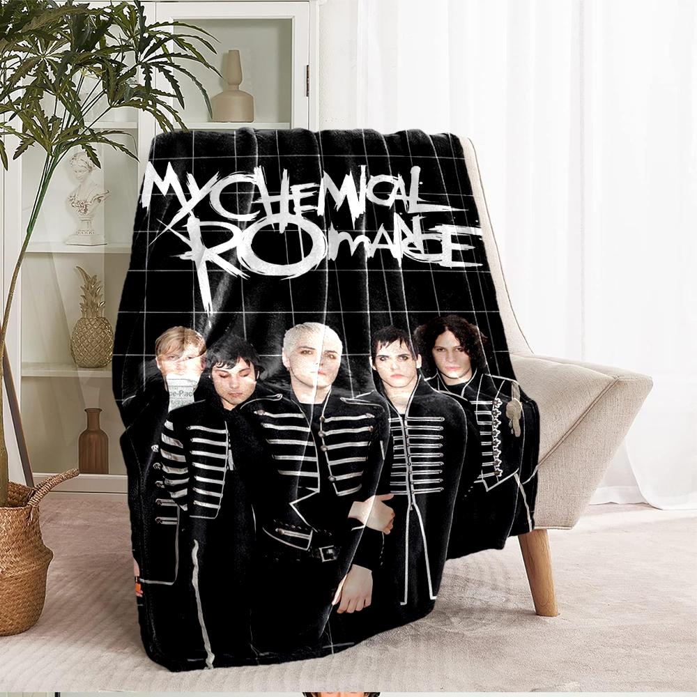 My Chemical Romance Theme Printed Blanket - Perfect for Couch, Bed, Travel & Outdoor Use | Machine Washable, Cozy & Durable.