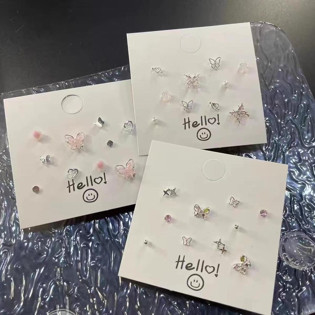 "Charming Silver Needle Butterfly Earrings - Delicate, Exquisite, and Fresh Design"