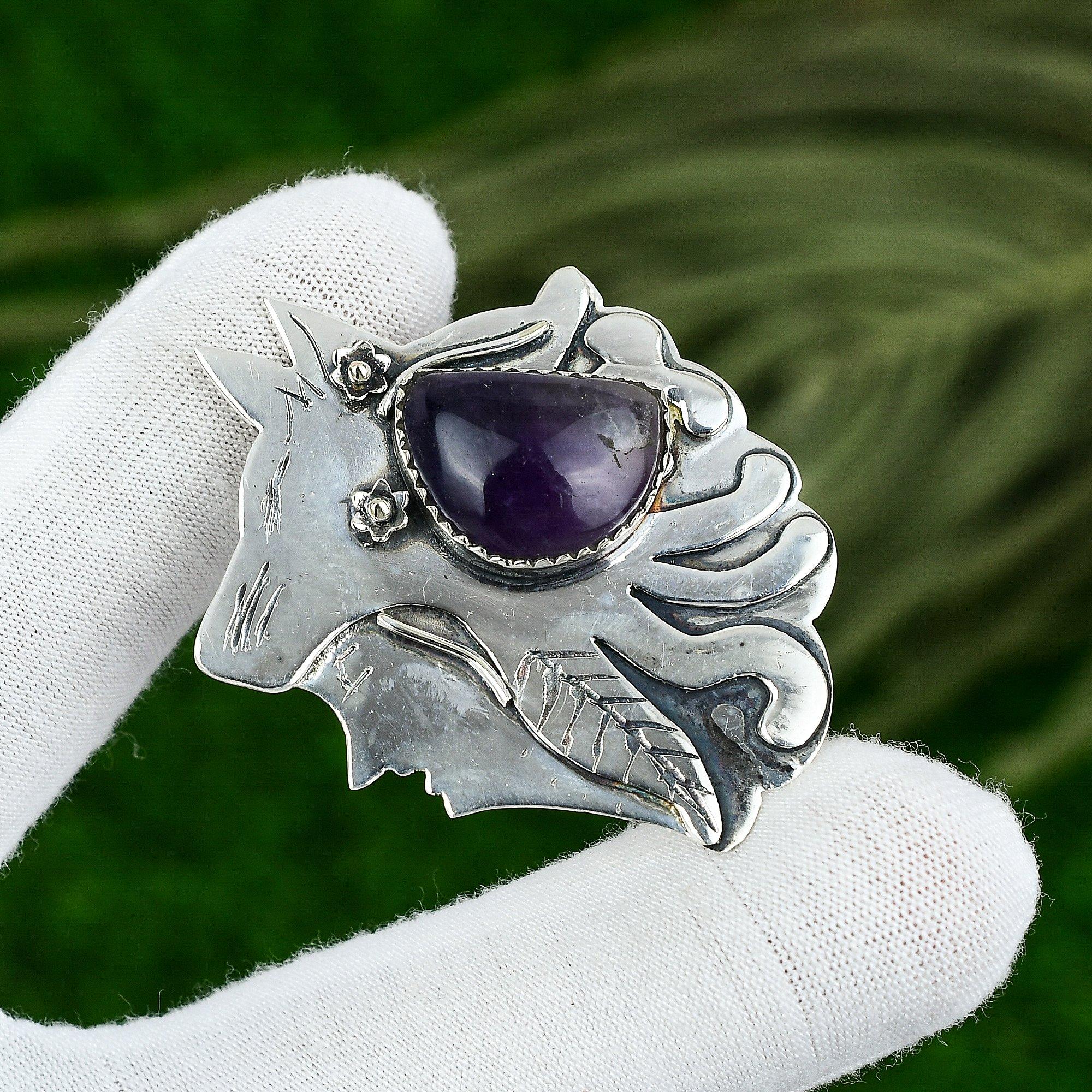 

Натуральный Аметист Шеврон Ювелирное Изделие из Драгоценного Камня Подвеска из Стерлингового Серебра 925 пробы для Женщин