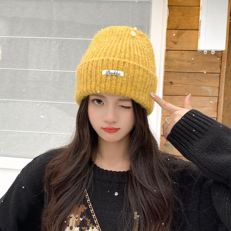 

Knitted Wool Blend Winter Hat With Ear Warmer For Outdoor Casual And Sports Use жовтий