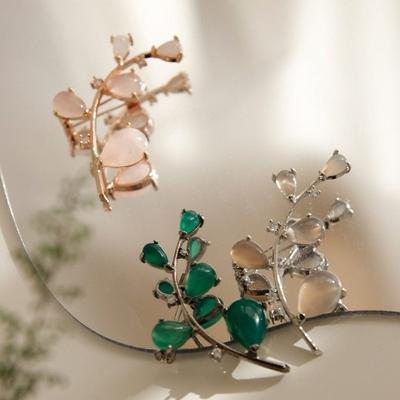 Broche Folha de Jadeíte Bh0203R_P353868697