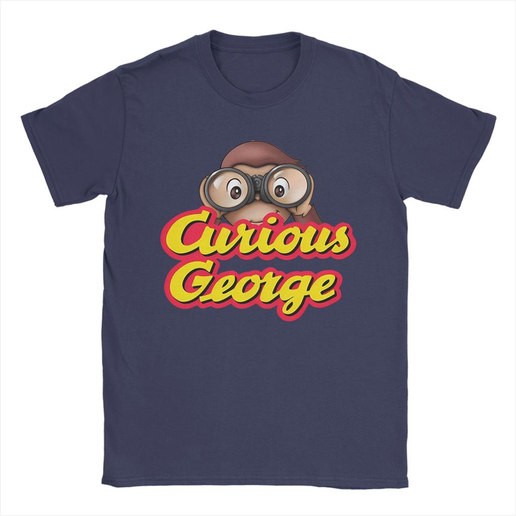 Męskie Damskie Urocze Małpka George Koszulki Bawełniane Topy Nowość Krótki Rękaw Okrągły Dekolt T-shirty 4XL 5XL Koszulka