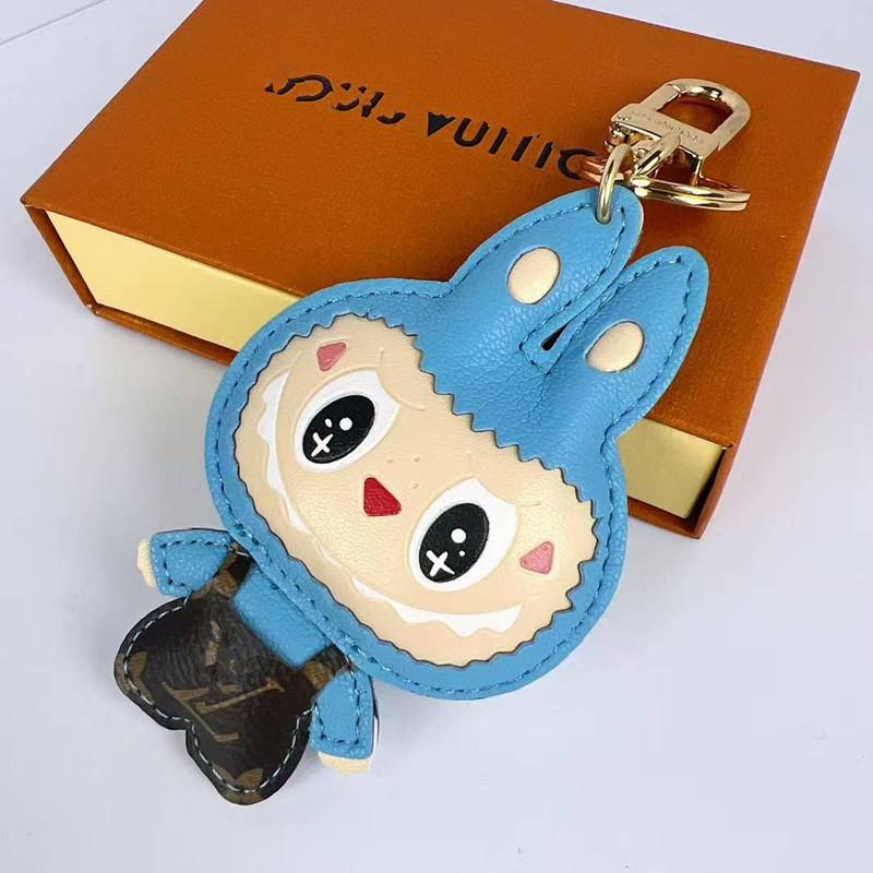 Metal Imitation Leather Keychain Pendant Cartoon Creative Couple Doll Jewelry Bag Pendant