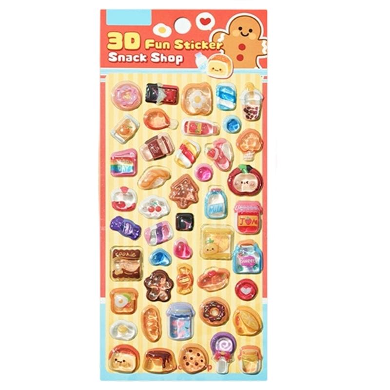 Embossed Animal Sticker Cartoon PET Resin Sticker For Scrapbooking Notebook Journal Phone Cover Luggage Kids Rewarding