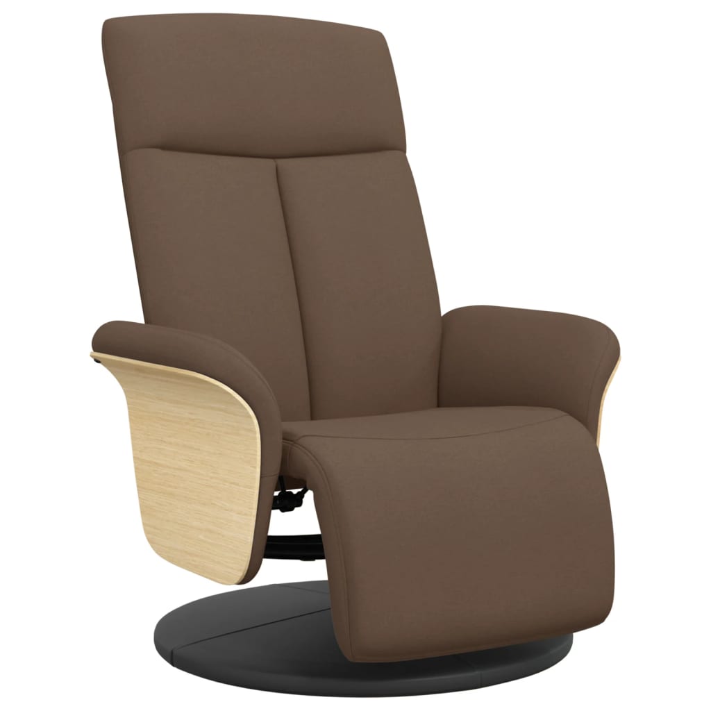 Relax Armchair with Footrest Brown Fabric