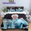 Erling Haaland Pattern Bedding Home Decoration Birthday Gift ( 1 Duvet Cover + 2 Pillowcase, Without Core),fan Merchandise.