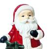 Santa Claus Figurine Christmas Tabletop Resin Santa Sculpture with Gift Bag for Mantle Bookshelf Home Decor