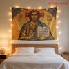 Vintage Christian Jesus Icon Tapestry Orthodox Religious Wall Hanging Faith Art Bedroom Living Room Home Wall Decor