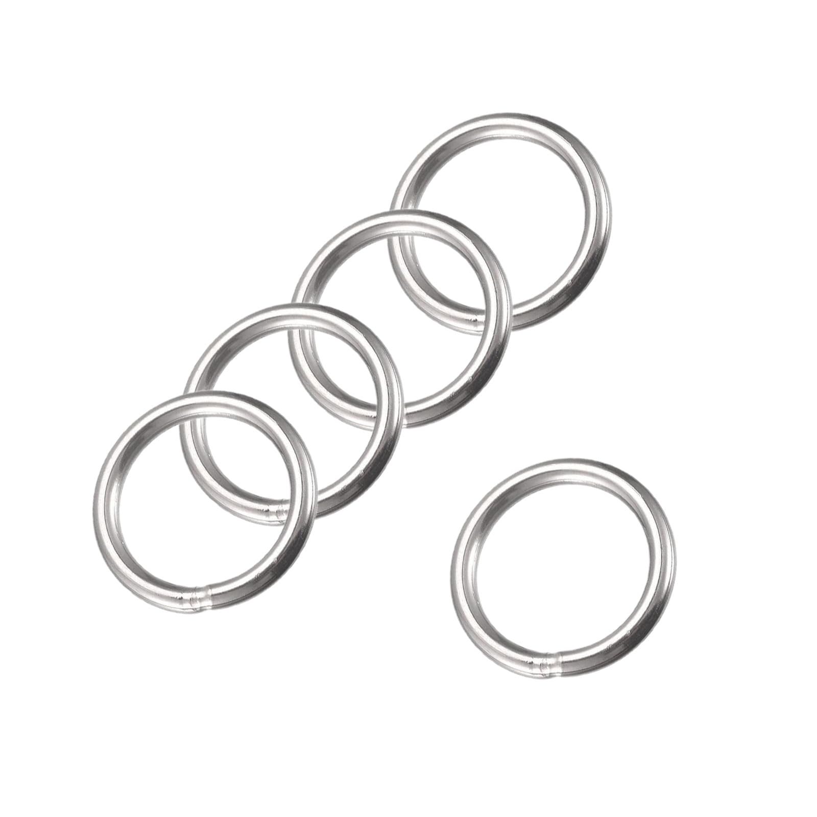 Edinstry O Ring O-Buckle, 5 pcs, Thickness 0.2 inches (5 mm), Outer Diameter 2.0 Inner diameter 40mm Outer