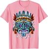 T-shirt Grafica con Testa di Divinità Azteca Tlaloc Maya Maglietta da Uomo Fresca a Maniche Corte in Cotone