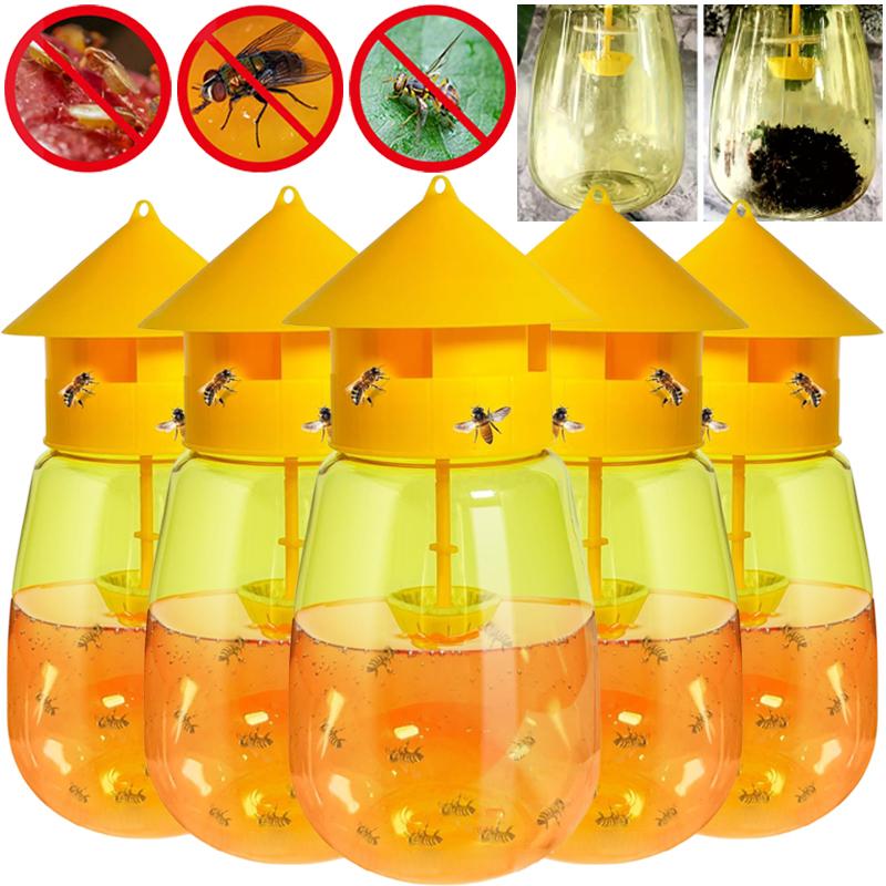 Wiederverwendbare Fruchtfliegenfalle Killer Kunststoff Drosophila Mückenfallen Flasche Garten Obstgarten Bauernhof Insektenfänger Schädlingsbekämpfungswerkzeuge
