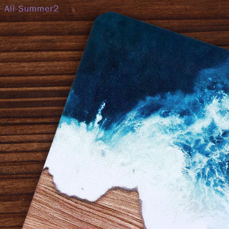 {Summer2} Wooden Placemat Coffee Coasters Decorative Durable Heat-Resistant Wavy Wooden Square  Beverage Coasters Desktop