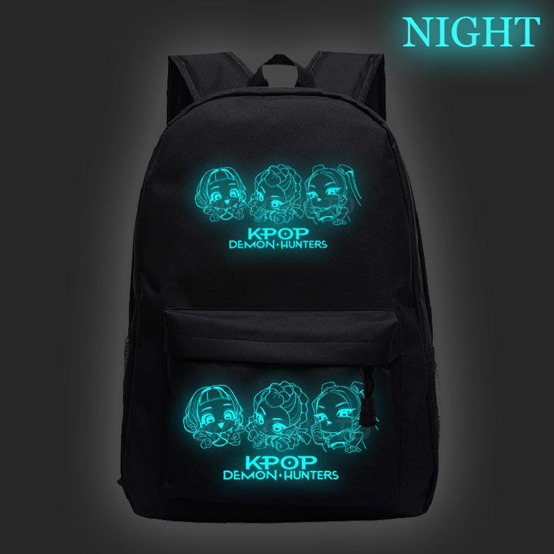 Luminous Backpack Demon Hunters KPop Demon Hunters Cross-border Large Capacity Student School Bag Casual Simple