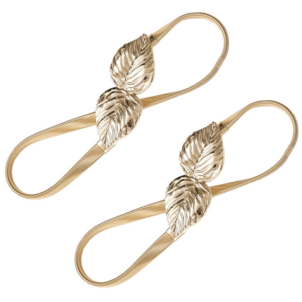 2Pcs Metal Curtain Holdbacks Elegant Design Easy Fix Remove Home Decor Accessory Leaf Curtain Tiebacks Home Decor