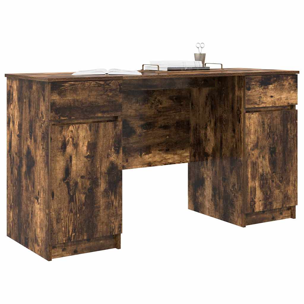 Smoke Oak Desk 140 x 49 x 76 cm Wood Based Material
